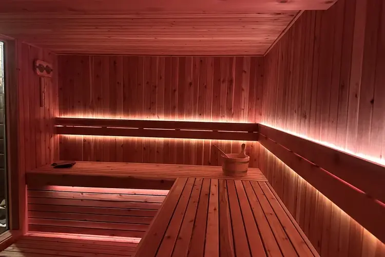 Cedar sauna interior